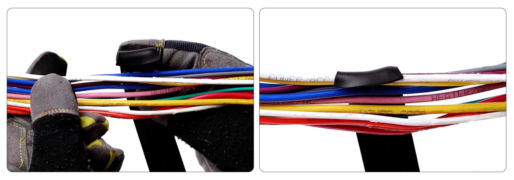 應用卷曲的膠帶端